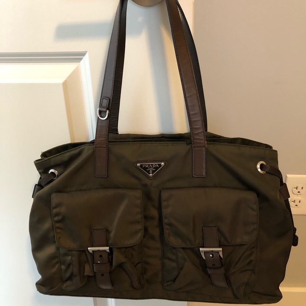 Prada nylon/leather handbag, EUC
